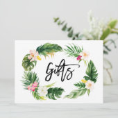 Waterverf Tropische floral met grote cadeaus Kaart (Staand voorkant)