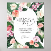 Waterverf Tropische Floral Mimosa Bar Poster (Voorkant)