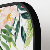 Waterverf Tropische Floral Naam toevoegen Pickleball Paddle (Links Detail)