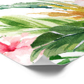 Waterverf Tropische Floral roze flamingo Shower Poster (Hoek)