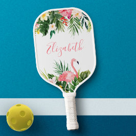 Waterverf Tropische Floral roze Flamingo voegt Naa Pickleball Paddle