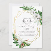 Waterverf Tropische Floral Sip en Zie Kaart (Voorkant)