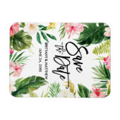 Waterverf Tropische Floral slaat de datum op Magneet (Horizontaal)