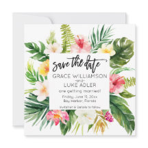 Waterverf Tropische Floral slaat de datum op