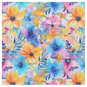 Waterverf Tropische Floral Stof