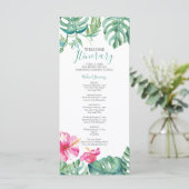 Waterverf Tropische Floral Weddenrenroute (Staand voorkant)
