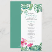 Waterverf Tropische Floral Weddenrenroute (Voorkant / Achterkant)