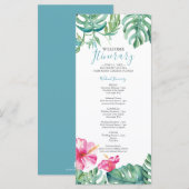 Waterverf Tropische Floral Weddenrenroute (Voorkant / Achterkant)