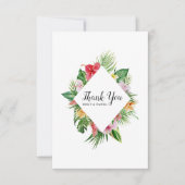 Waterverf Tropische Floral Wedding Bedankkaart (Voorkant)