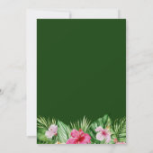 Waterverf Tropische Floral Wedding Kaart (Achterkant)