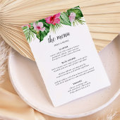 Waterverf Tropische Floral Wedding Menu