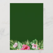 Waterverf Tropische Floral Wedding Menu (Achterkant)