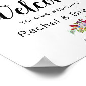 Waterverf Tropische Floral Welkom bruiloft Poster (Hoek)