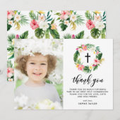 Waterverf Tropische Floral Wreate First Community Bedankkaart (Voorkant / Achterkant)