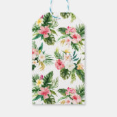 Waterverf Tropische Floral Wreath Graduation Party Cadeaulabel (Achterkant)