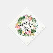Waterverf Tropische Floral Wreath Graduation Party Servet (Hoek)