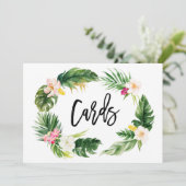 Waterverf Tropische Floral Wreator Kaarten Sign (Staand voorkant)