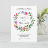 Waterverf tropische florale bruiloft. Hawaï bloeme Kaart (Staand voorkant)