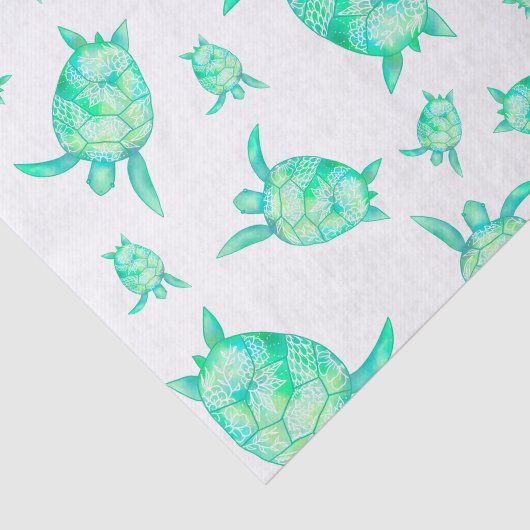 Waterverf tropische florale schildpadden waterverf tissuepapier (Detail)