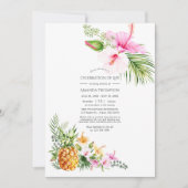 Waterverf Tropische Florale viering van het leven Kaart (Voorkant)