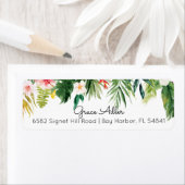 Waterverf Tropische Flowers Return Address Label (Insitu)