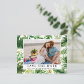 Waterverf Tropische foto opslaan datum Briefkaart (Staand voorkant)