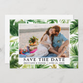 Waterverf Tropische foto opslaan datum Save The Date (Voorkant / Achterkant)