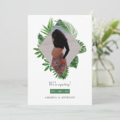 Waterverf Tropische foto Zwangerschap Aankondiging (Staand voorkant)