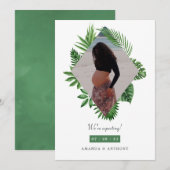 Waterverf Tropische foto Zwangerschap Aankondiging (Voorkant / Achterkant)