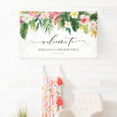 Waterverf Tropische Garland Summer Christening Spandoek (Insitu)