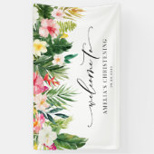 Waterverf Tropische Garland Summer Christening Spandoek (Verticaal)