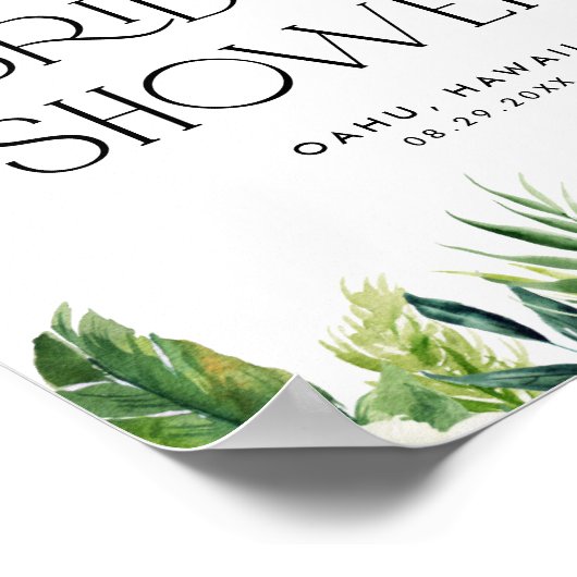 Waterverf Tropische Garland Vrijgezellenfeest Welk Poster (Hoek)