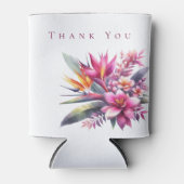 Waterverf Tropische gelukzaligheid-bruiloft-dank u Blikjeskoeler (Voorkant)