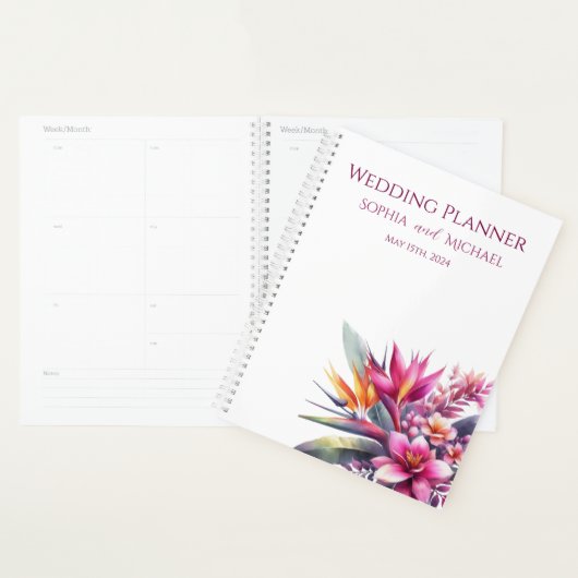 Waterverf Tropische gelukzaligheid-bruiloft-planne Planner (Display)