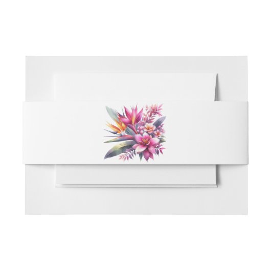 Waterverf Tropische gelukzaligheid-bruiloft- Uitnodigingen Wikkel (Voorkant Voorbeeld)