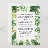 Waterverf Tropische gouden Lijst Kaart (Voorkant)