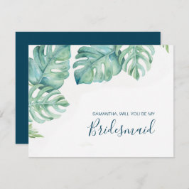 Waterverf Tropische Greenery Bridal Party Kaarten