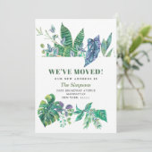 Waterverf Tropische Greenery Moving Aankondiging (Staand voorkant)