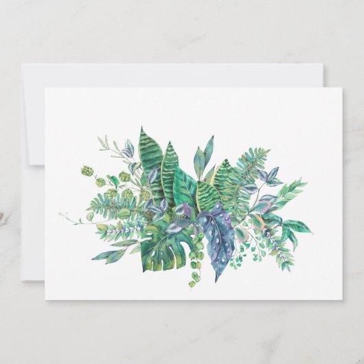 Waterverf Tropische Greenery Moving Aankondiging (Achterkant)