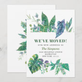 Waterverf Tropische Greenery Moving Aankondiging (Voorkant / Achterkant)