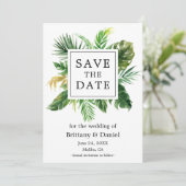 Waterverf Tropische Greenery sparen de Kaart van d (Staand voorkant)