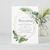 Waterverf Tropische groen Geometric Quinceañera Kaart (Staand voorkant)