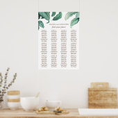 Waterverf tropische groen wedding zitplaatskaart poster (Keuken)