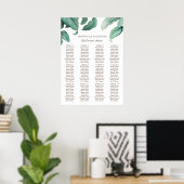 Waterverf tropische groen wedding zitplaatskaart poster (Thuiskantoor)