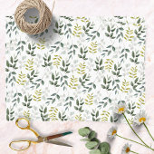 Waterverf Tropische groene bladeren Natuur Patroon Tissuepapier