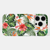 Waterverf Tropische Groene Bloemmotief Case-Mate iPhone Case (Achterkant (horizontaal))