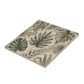  Waterverf Tropische Groene Botanische Bloemen Tegeltje (Zijkant)