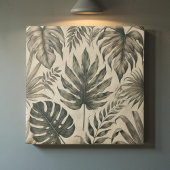  Waterverf Tropische Groene Botanische Bloemen Tegeltje