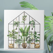 Waterverf Tropische Groene Kamerplant Tuinieren