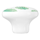 Waterverf Tropische Groene Monstera Bladeren Keramische Knop (Zijkant)